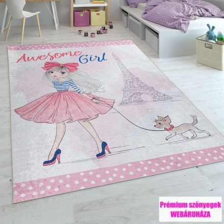 Gyerekszoba lány-dizájn nyomtató rózsaszín szőnyeg